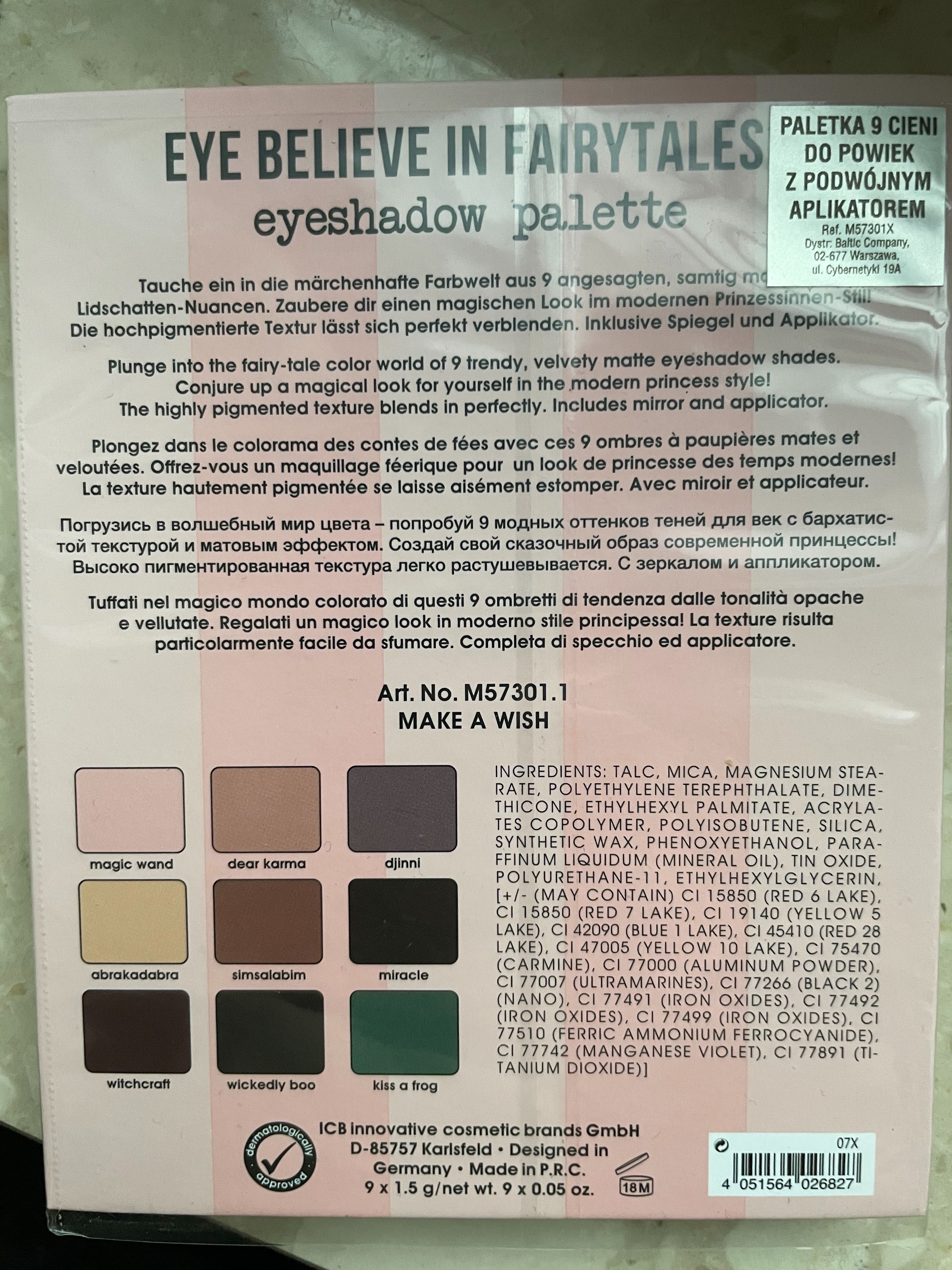 MISSLYN FAIRYTALE paleta 9 cieni do powiek, nowe opakowanie
