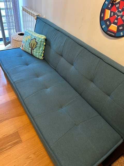 Sofá cama azul petróleo