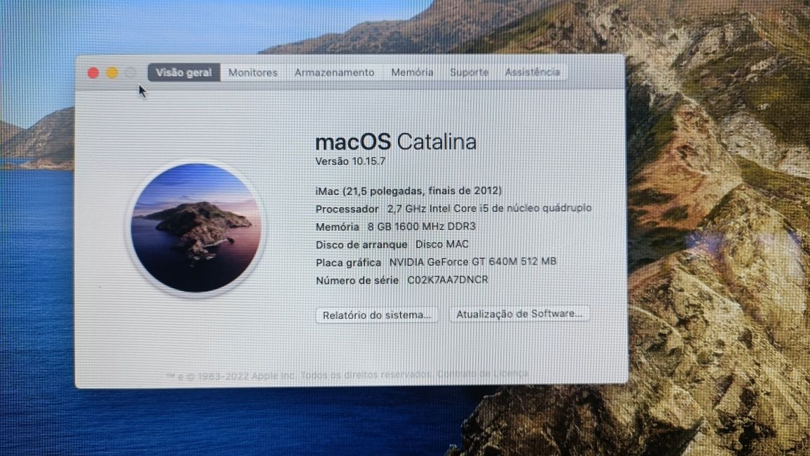 iMac 21.5 (late 2012) - excelente estado.