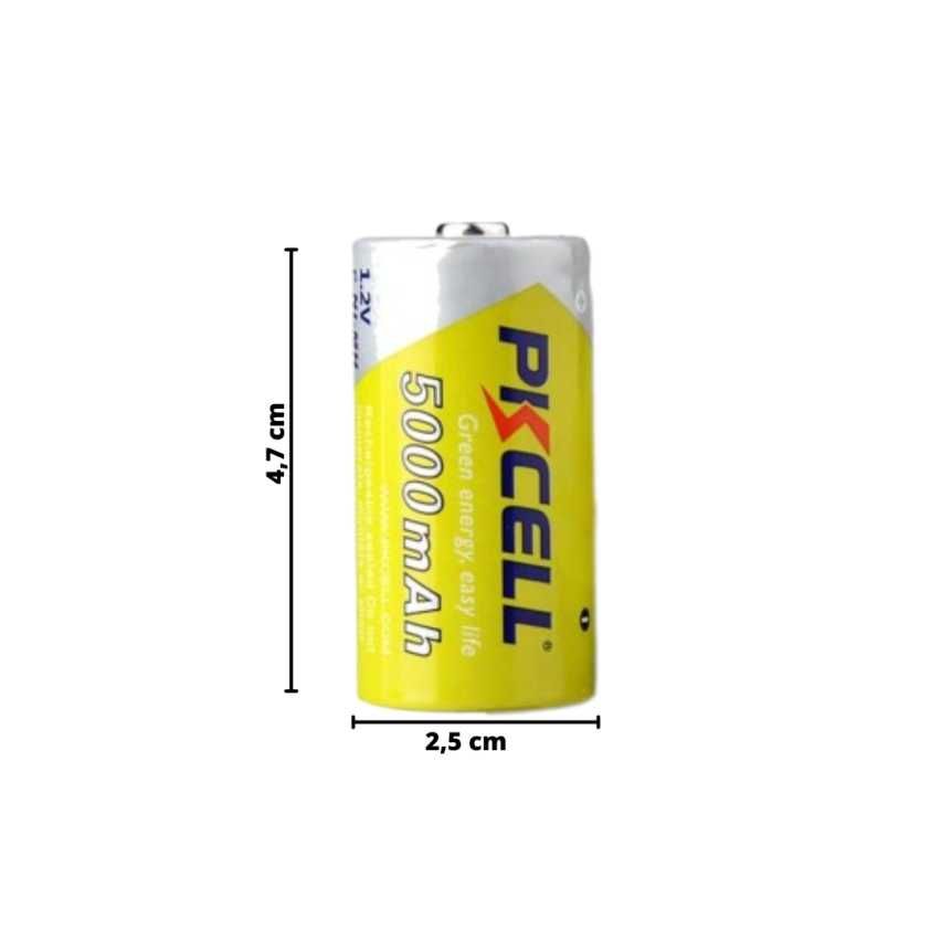 Pilhas Recarregáveis C 5000mAh e 1,2 V