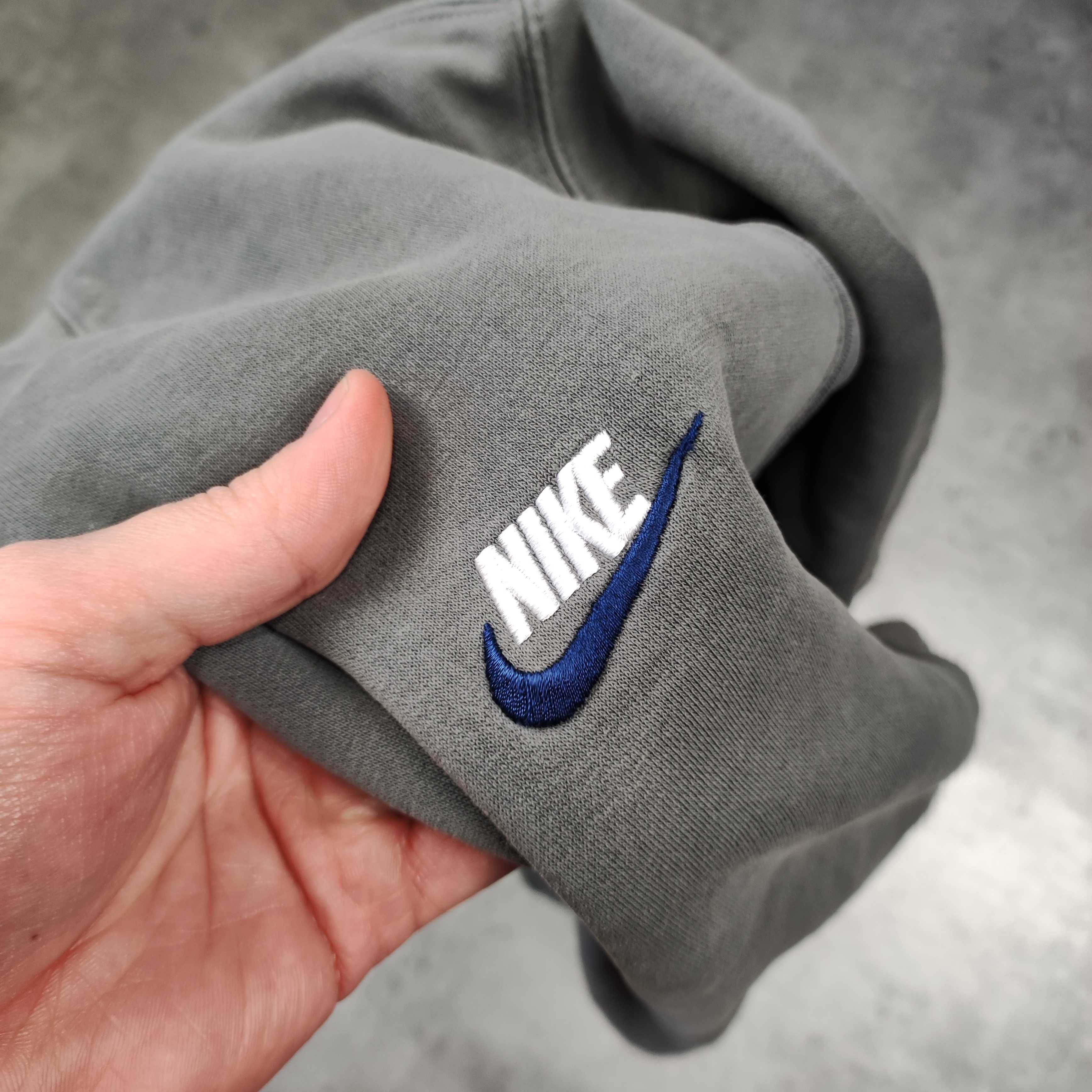 MĘSKA Bluza Klasyczna Bawełna Grubsza Bez Kaptura Nike Małe Logo Haft