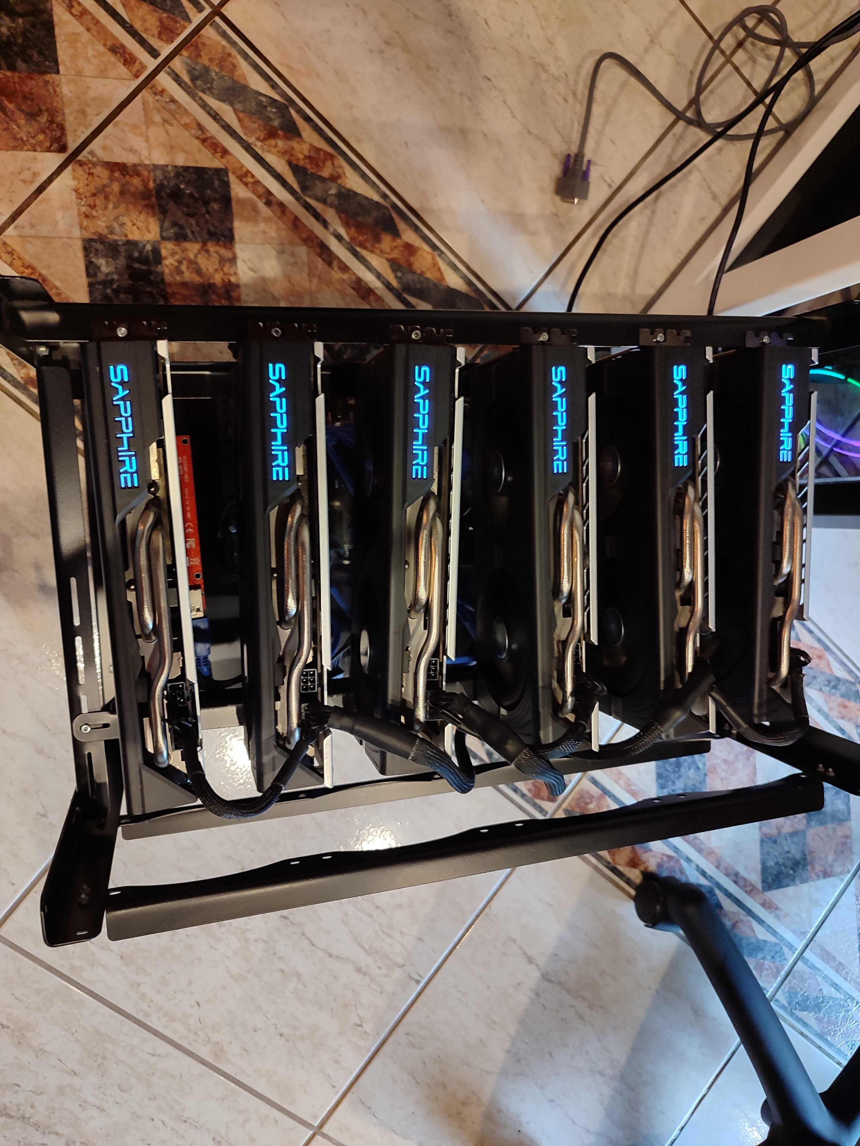 Komputer Koparka 6xRadeon RX580 Sapphire - Stan Idealny