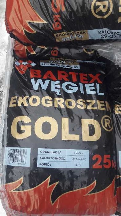 Węgiel Bartex Ekogroszek SILVER, GOLD pakowany 25kg , 27-28 Mj/kg,