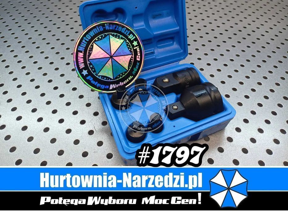Redukcje zestaw CrV 1/4" 3/8" 1/2" 3/4" adaptery redukcyjne redkcje