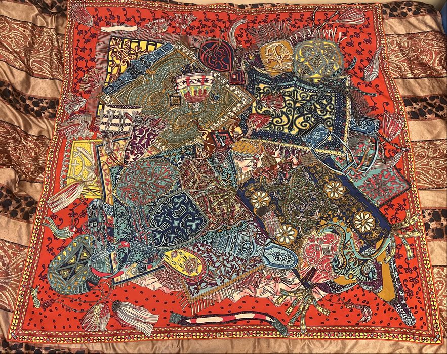 Ogromna chustka apaszka jedwabna 125x125