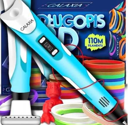 Długopis 3D Dla Dzieci Drukarka 3D Pen Zestaw i wkłady 110 metrów