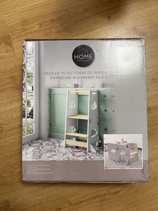 Pomocnik kuchenny 2w1 stolik i krzeselko . Nowy nierozpakowany !