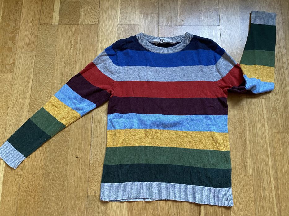 Bawełniany sweterek w paski 122/128 H&M