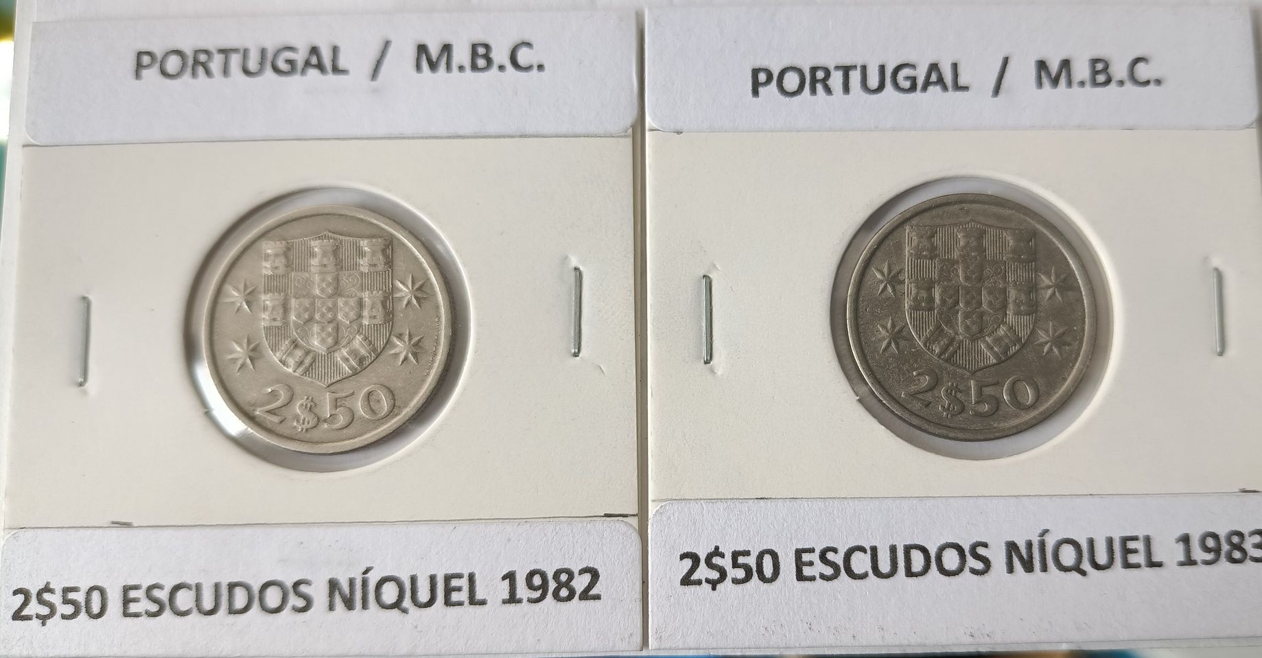 Moedas da Terceira  República Portuguesa de 2$50 Escudos Níquel