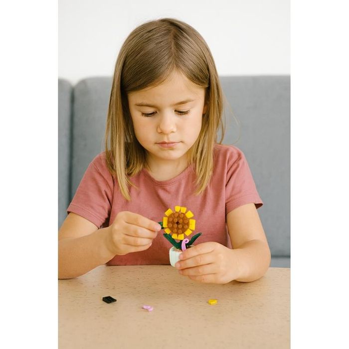 Klocki Konstrukcyjne Kwiaty w Doniczce do Budowania - Słonecznik