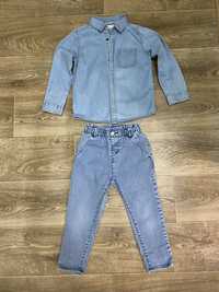 Джинсова сорочка і джинси Zara на 4 роки 104 см