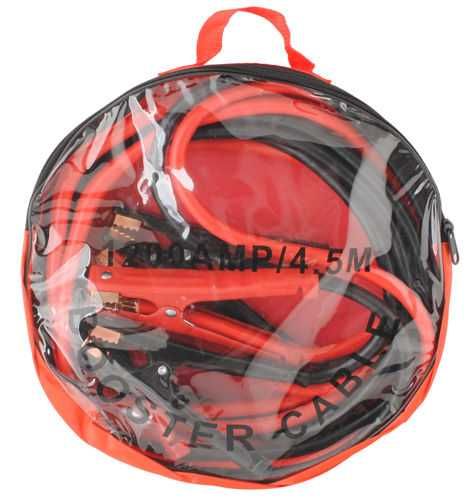 PRZEWODY ROZRUCHOWE kable 1200A 4,5m mocne 3,5kg GRUBE 1,2cm 516