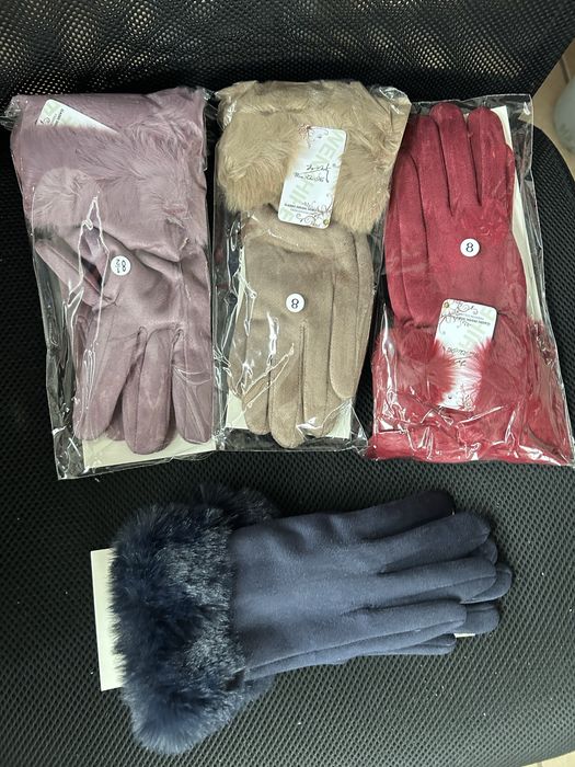 Rekawiczki damskie z futerkiem