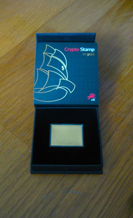 Réplica em Ouro do Crypto Stamp CTT com Estojo