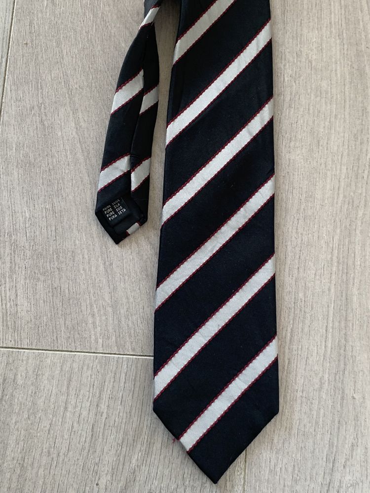 Jedwabny krawat w paski 100% jedwab Van Graaf