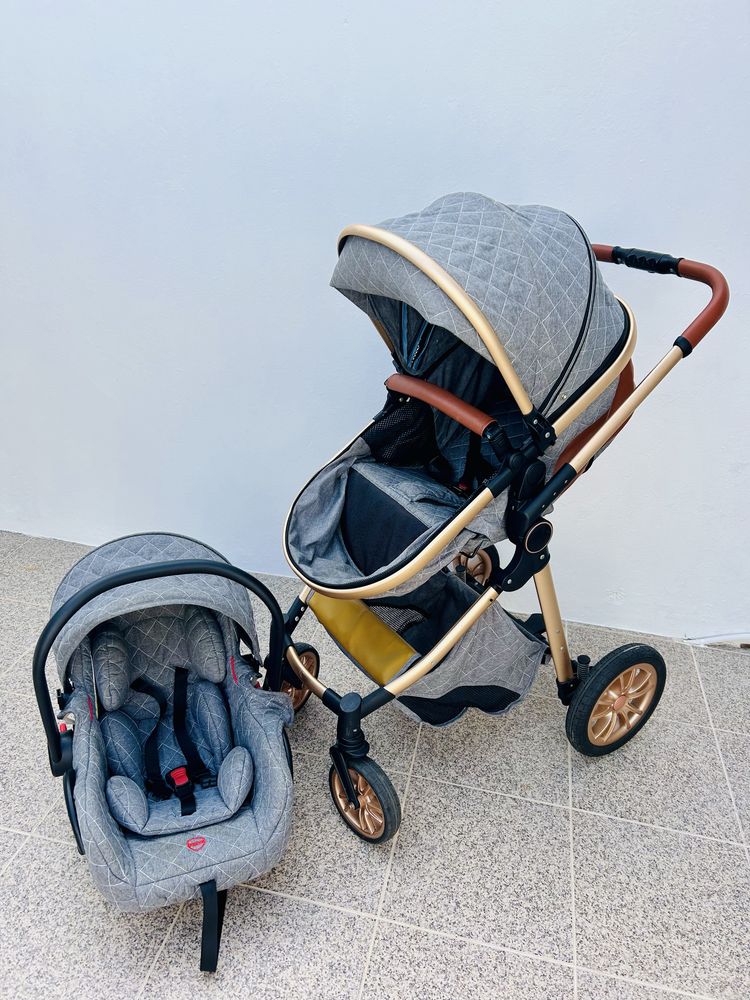 Carrinho de bebé com três peças