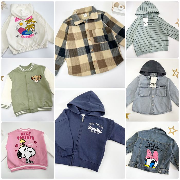 Зіп худі, флісова сорочка бомбер джинсова куртка для дівчинки хлопчика