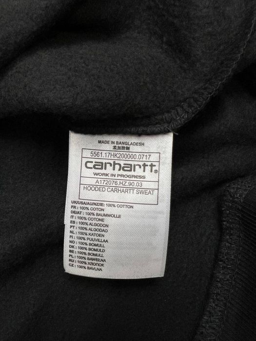 Чоловіче худі Carhartt чорне толстовка унісекс кофта з капюшоном