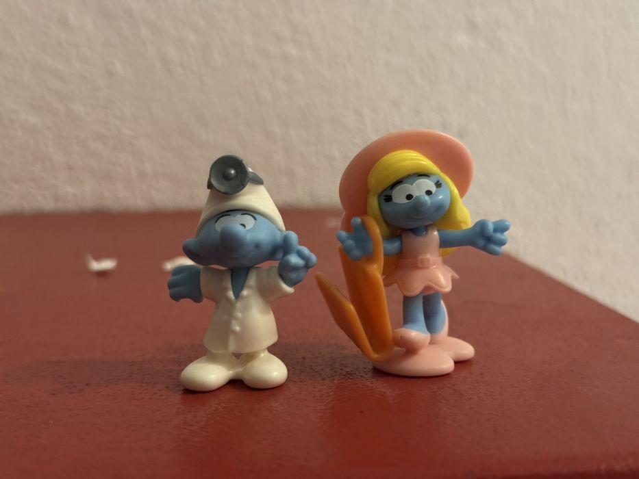 2x bonecos miniatura smurfs