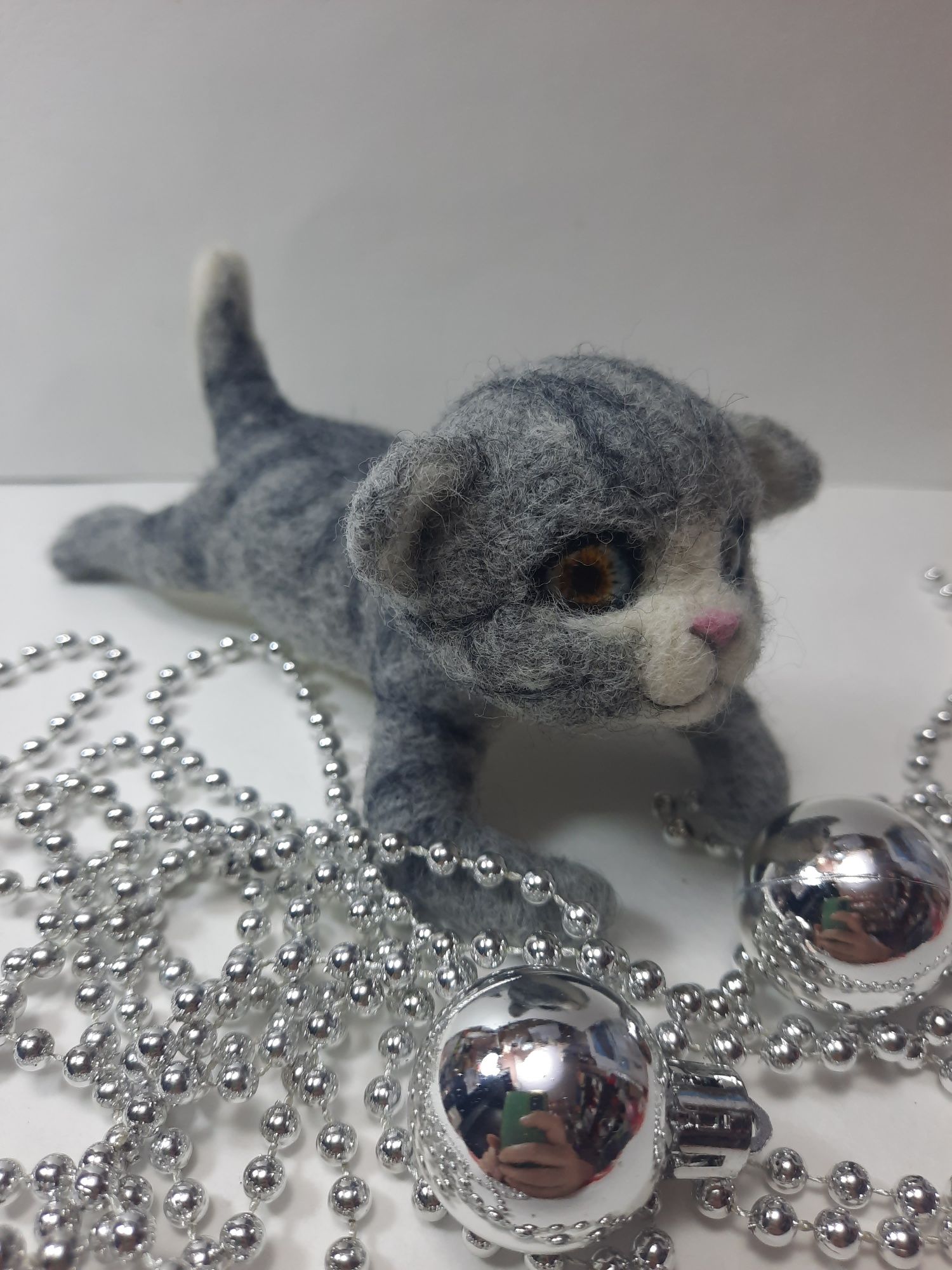 Валяная игрушка котик, валяна іграшка кошеня