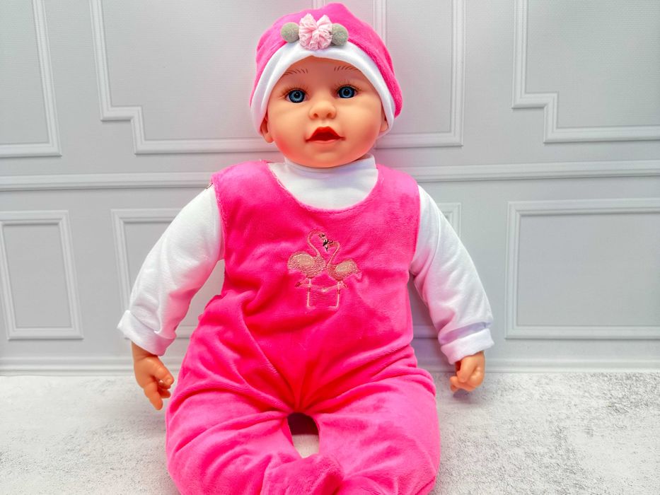 Пупс м'яконабивний музичний 50 см озвучений українською мовою рожевий