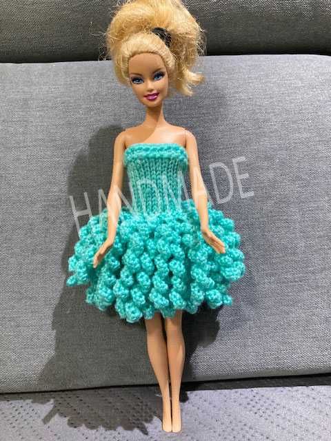 Sukienka dla lalki Barbie - handmade - miętowa
