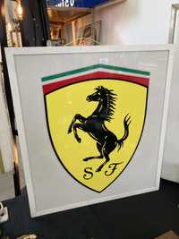 Reclame luminoso 1 face publicidade Ferrari com 54cm x 60cm x 15cm