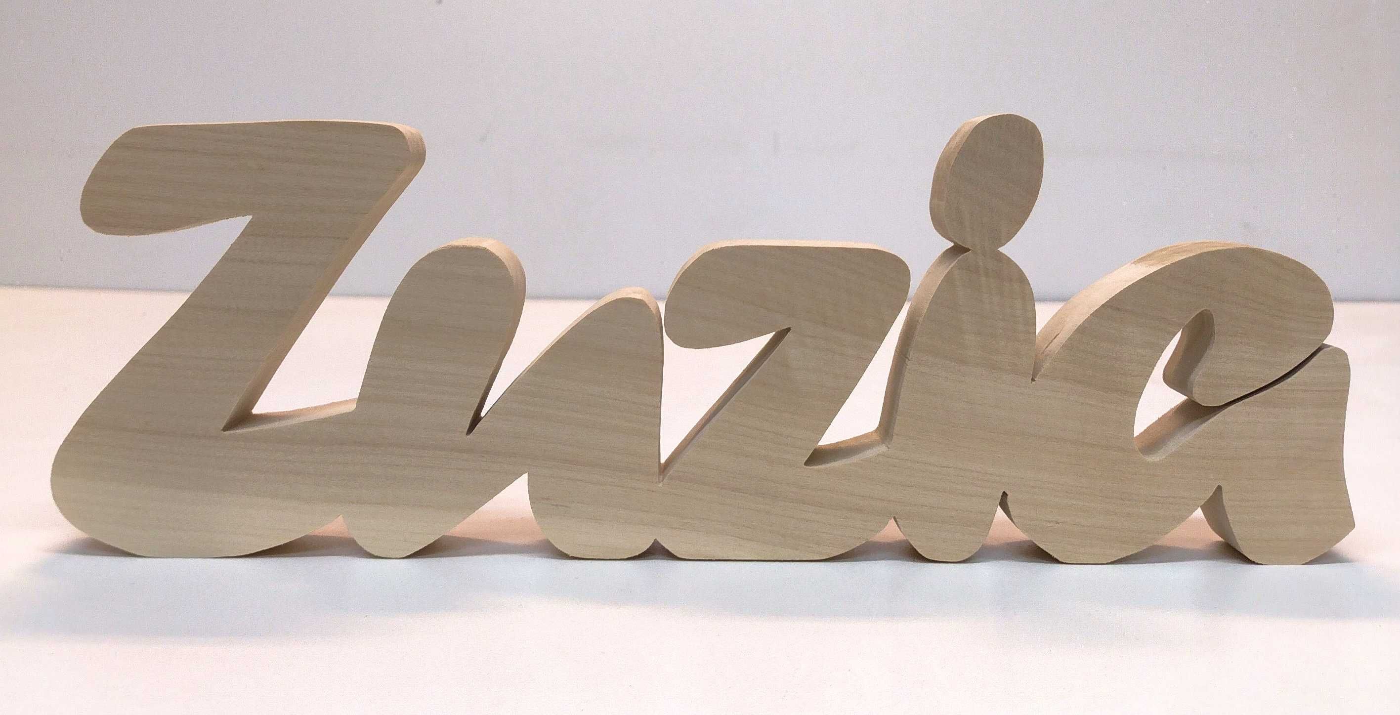 Zuzia Imię dziecka Napis z drewna 30 cm litery litera 3D Prezent