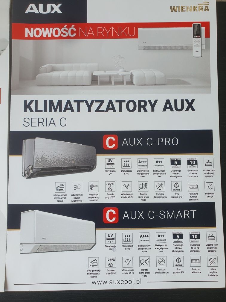 Klimatyzacja AUX QSMART Pro 3,8kW +++