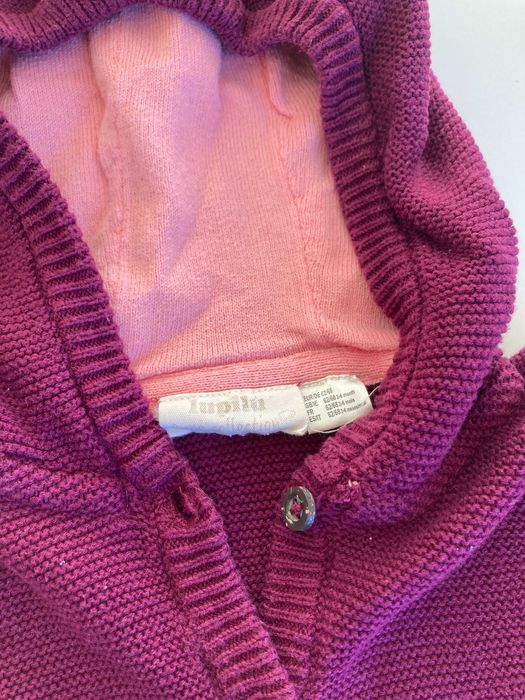 Casaco Rosa e Casaco Violeta, de malha, Menina, Tam. 3-6M