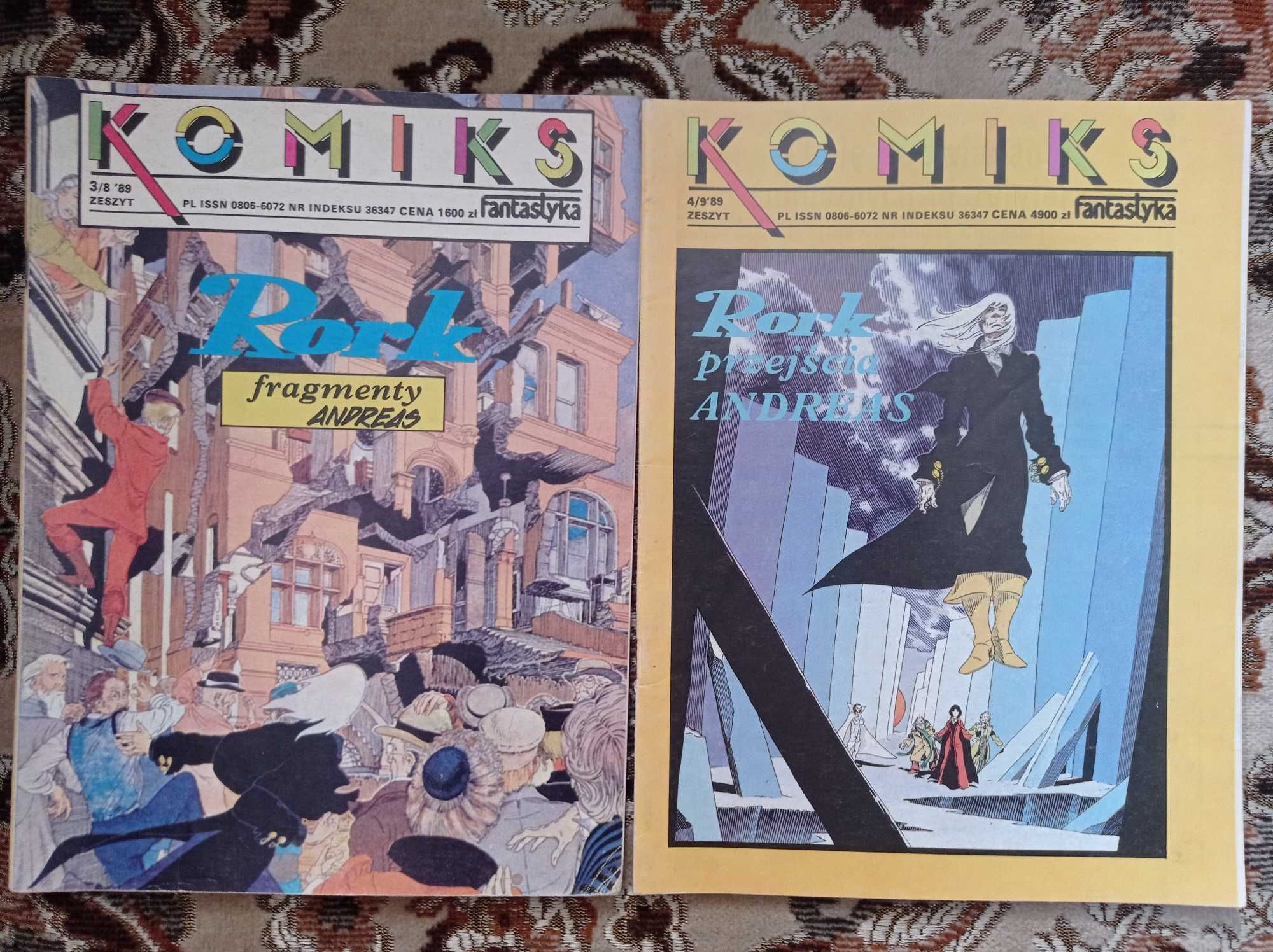 Zestaw Rork cześć 1 i 2 Komiks Fantastyka 1989 Yans Rozbitkowie Czasu