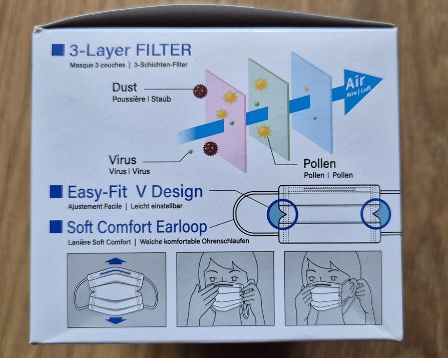 Maseczki medyczne IRIShealthcare pół opakowania 25szt 3 warstwowe