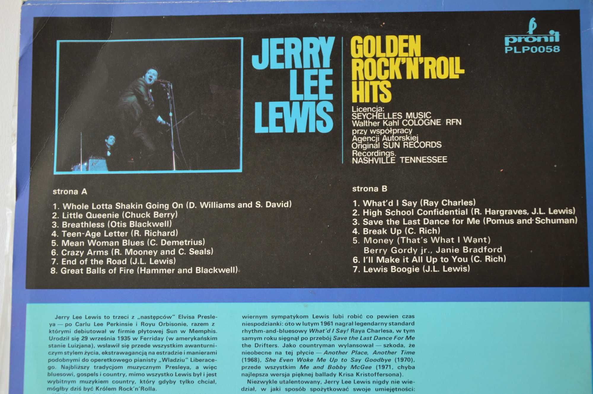Jerry Lee Lewis Golden Rock and Roll Hits winyl