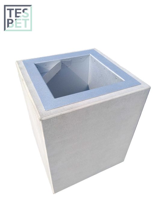 Kosz betonowy 70l z wkładem z popielnicą K70 beton architektoniczny