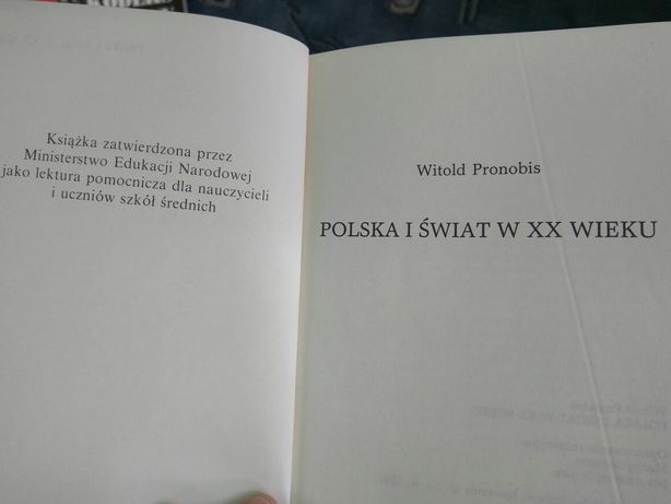 Świat i Polska w XX wieku W. Pronobis szkoła średnia podręcznik 1990
