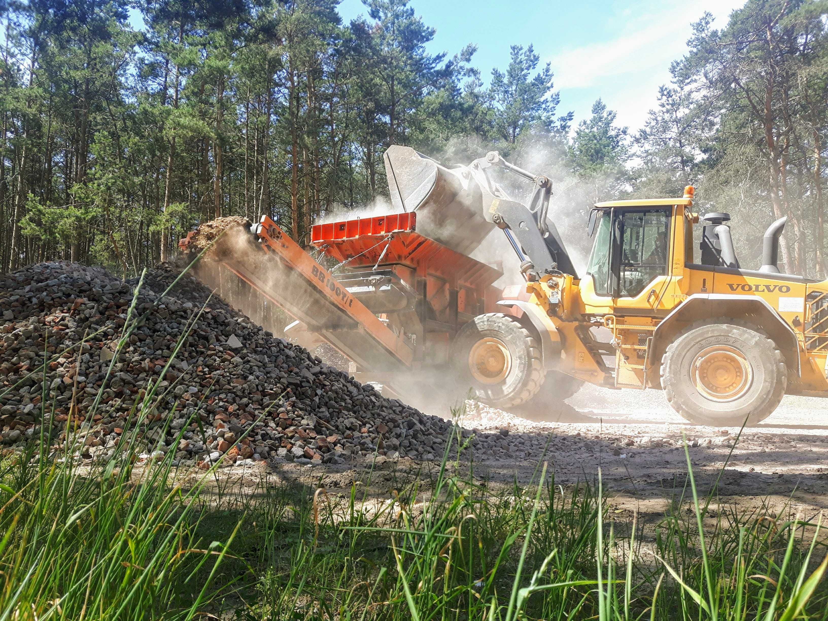 Wynajem kruszarki, wyburzenia, rozbiórki, kruszenie gruzu