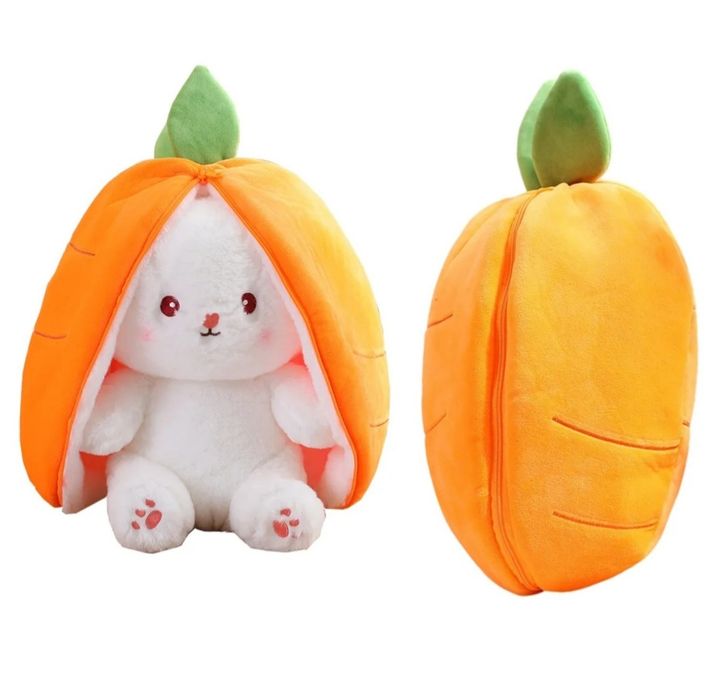 Maskotka Pluszak KRÓLIK marchewka 2w1 uszy