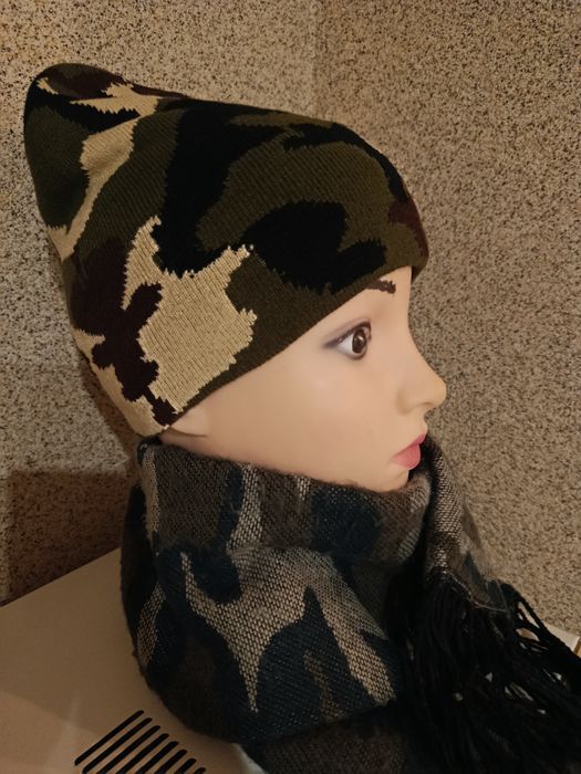 Шапка теплая милитари двойная унисекс