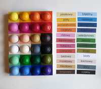 układanka , sorter kolorów drewniany - Montessori - paleta barw