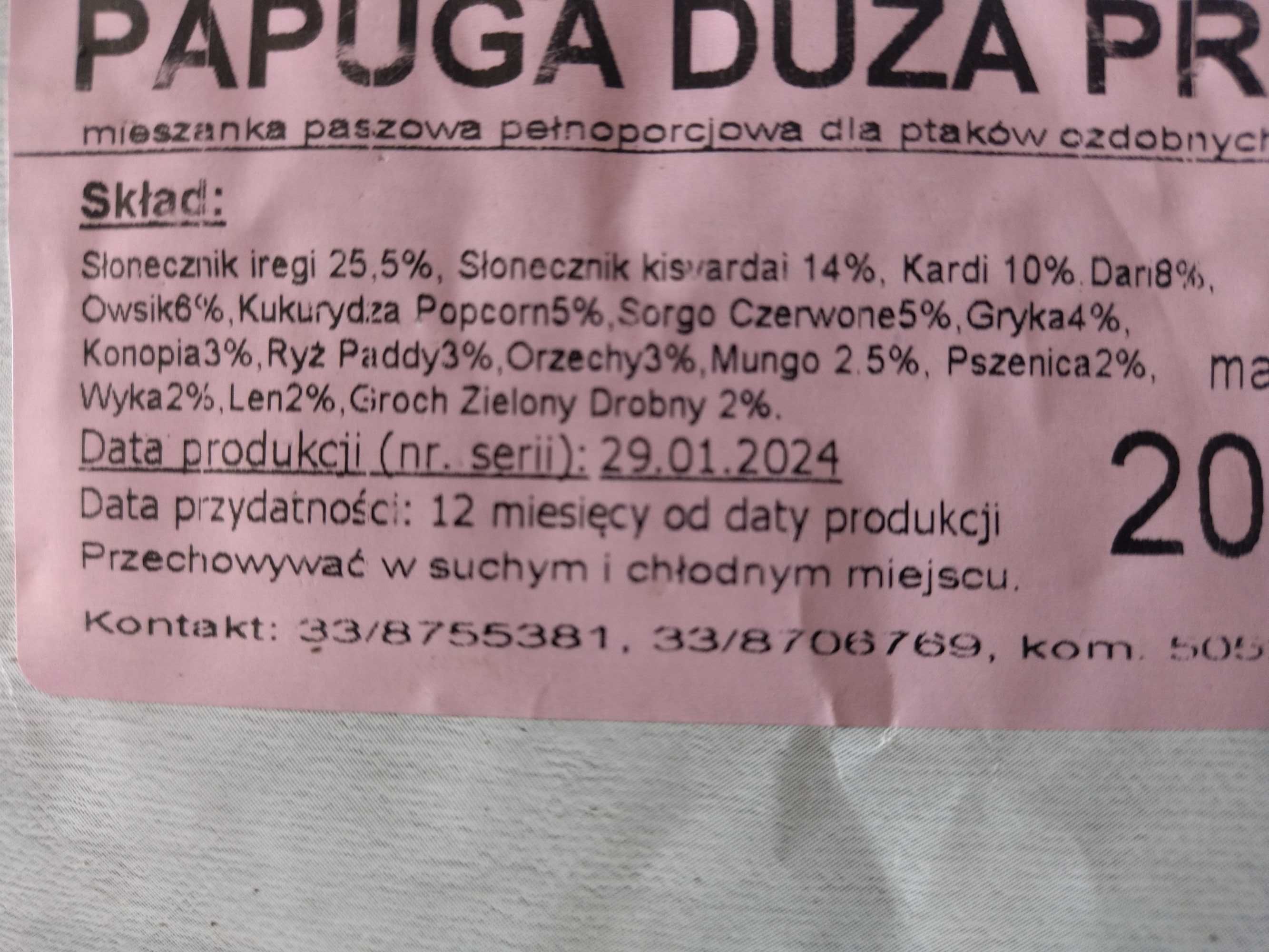 Mieszanka Papuga Duża