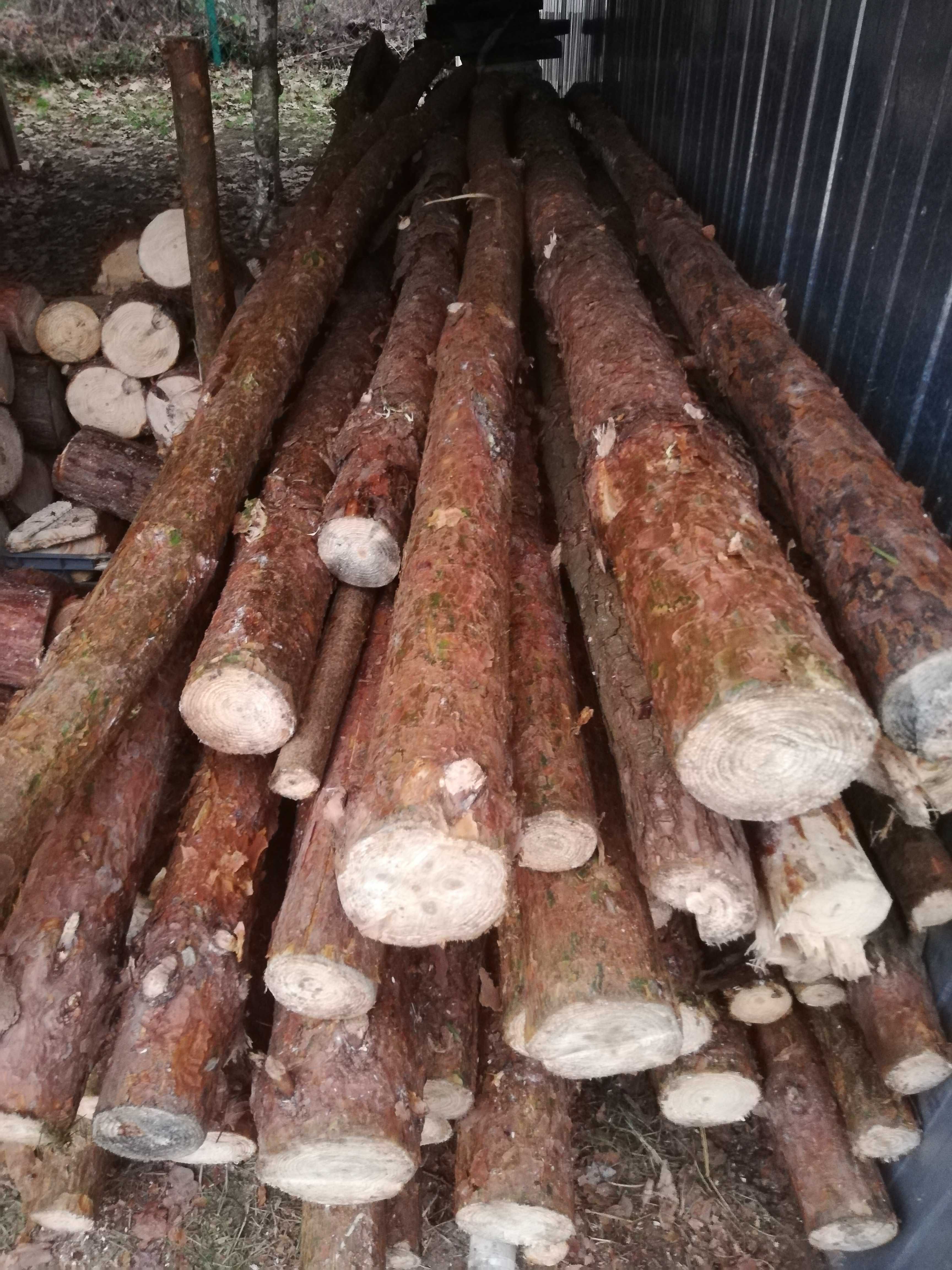 Nowe Stemple drewniane sosnowe 3m drewno opałowe opał sosna
