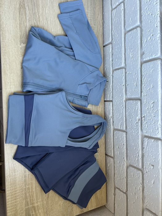 Костюм, лосіни, набор, топ, для фітнесу, спорту