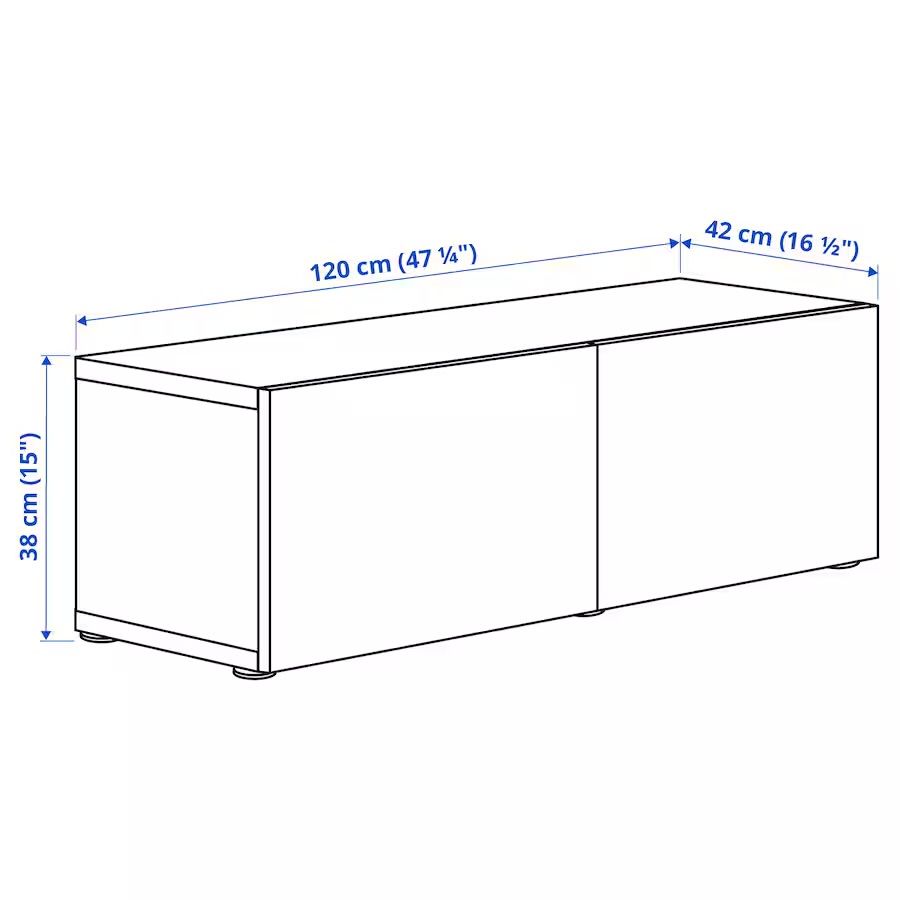 Szafka pod TV salon wisząca jak nowa 120 + 60 = 180 x 42 x 38cm Besta