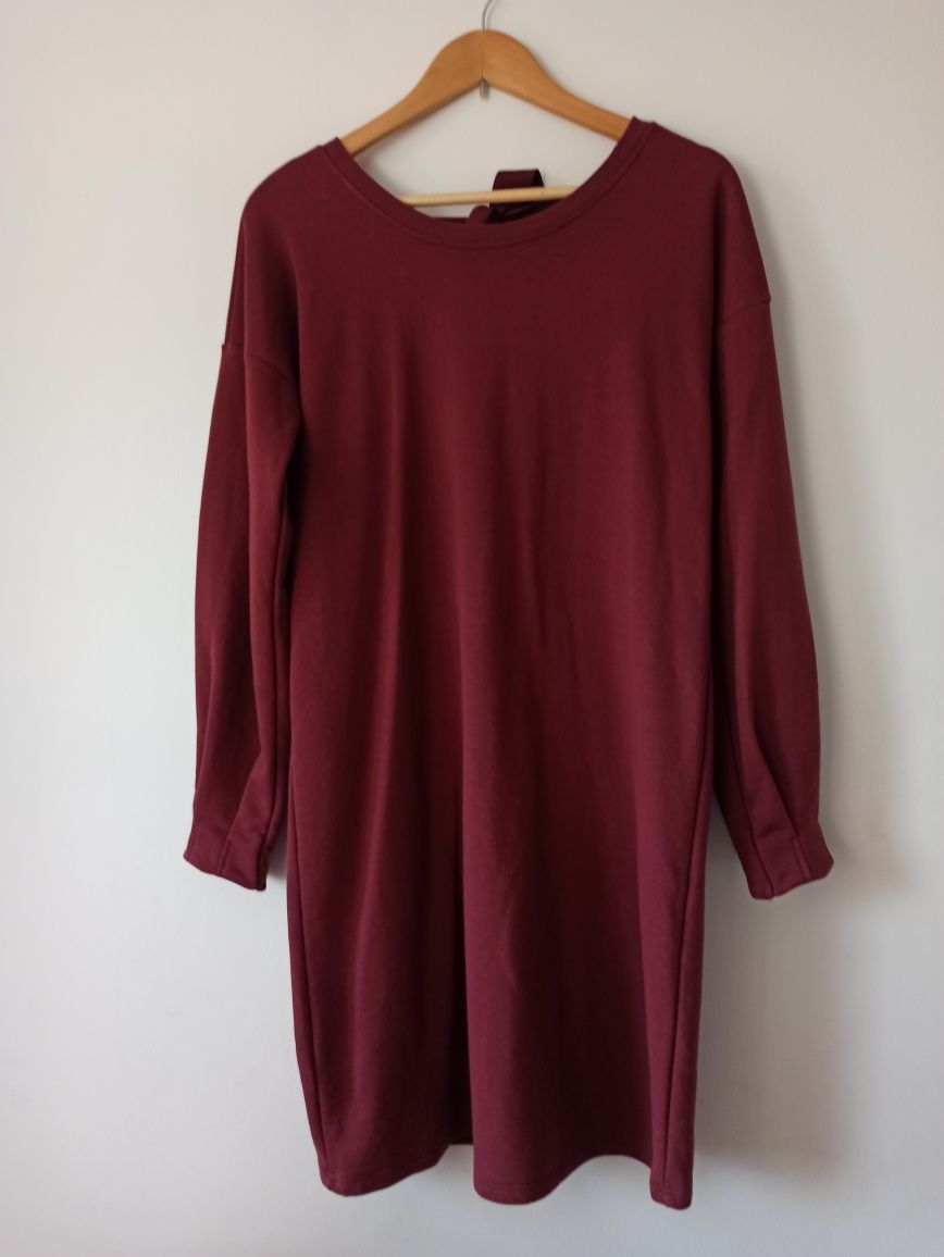 Next 38/ M-L sukienka dresowa oversize bordo