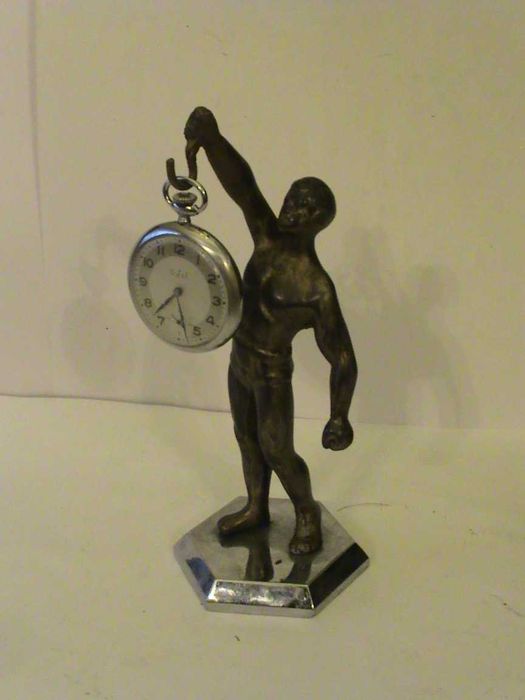 Stojak FIGURALNY metalowy na zegarek kieszonkowy - Rzadkość