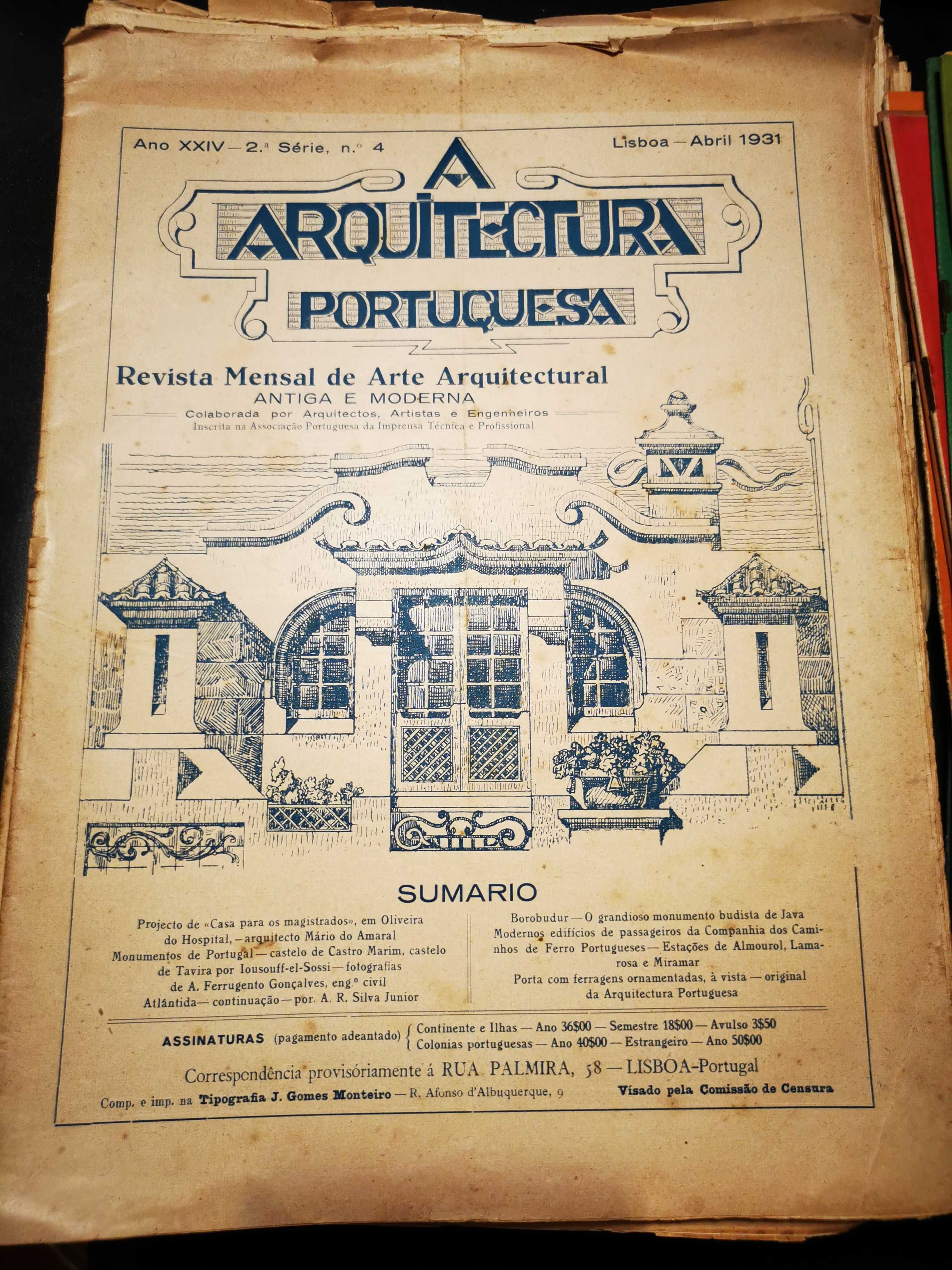 Lote de Revistas Arquitetura Portuguesa e Cerâmica e Edificação