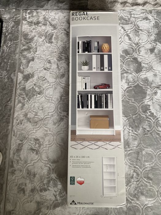 Regał na książki 180x65 biały Meblomaster