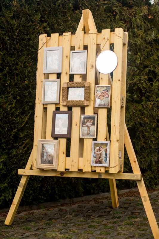 Dekoracja wesele ślub boho rustykalny ramki na zdjęcia Częstochowa