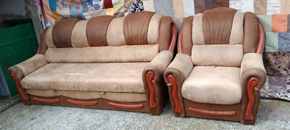 Мягкі мебелі, розкладний диван +1 крісло розкладне