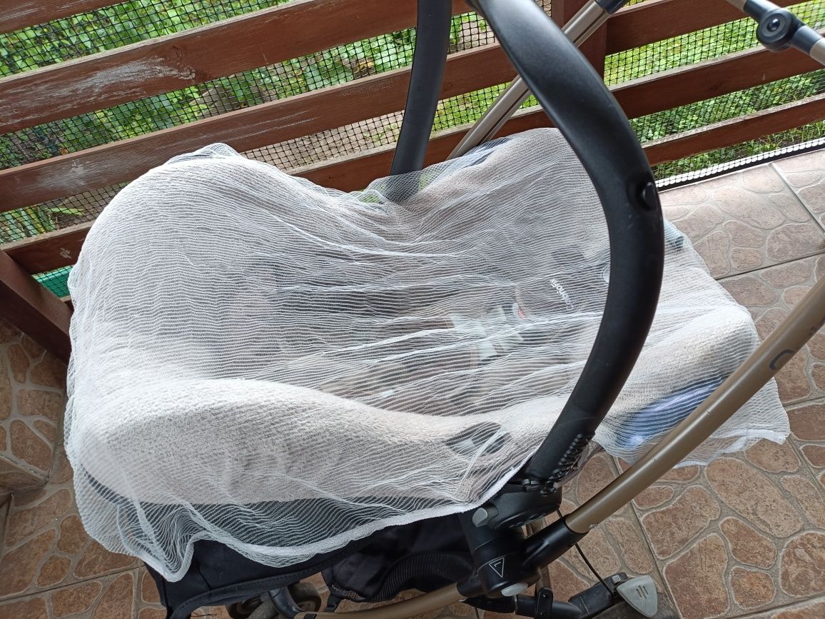 Kompletny zestaw fotelik maxi Cosi wózek parasolka quinny